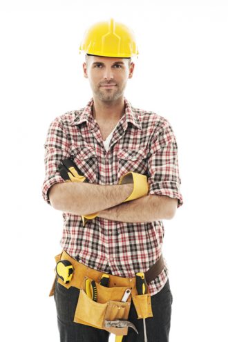 Portrait of handsome construction worker